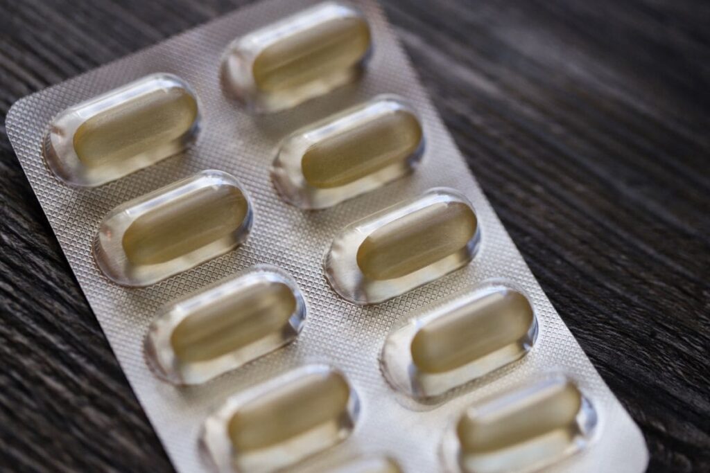 Blister pack of clear capsules